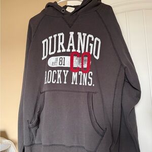 Durango Men's Charcoal Hoodie with Red Accents